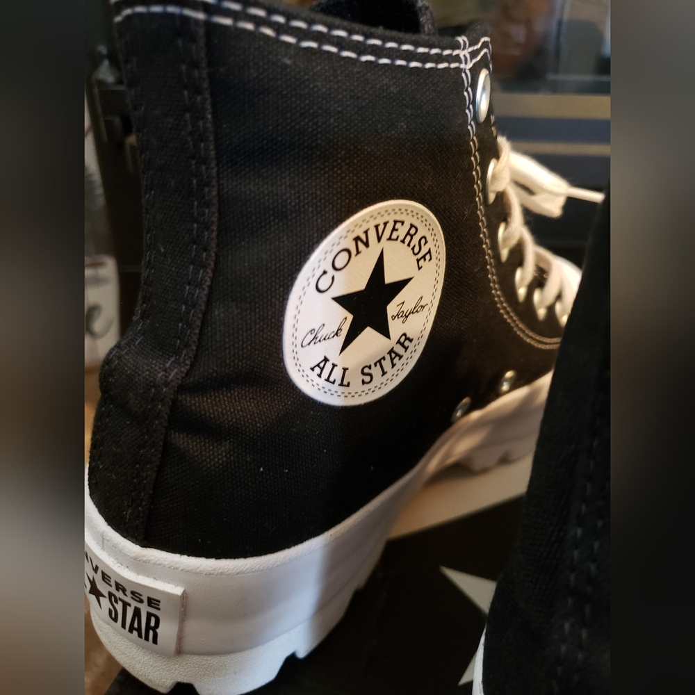 Converse Black and White High-Top Sneakers - Picture 4 of 8